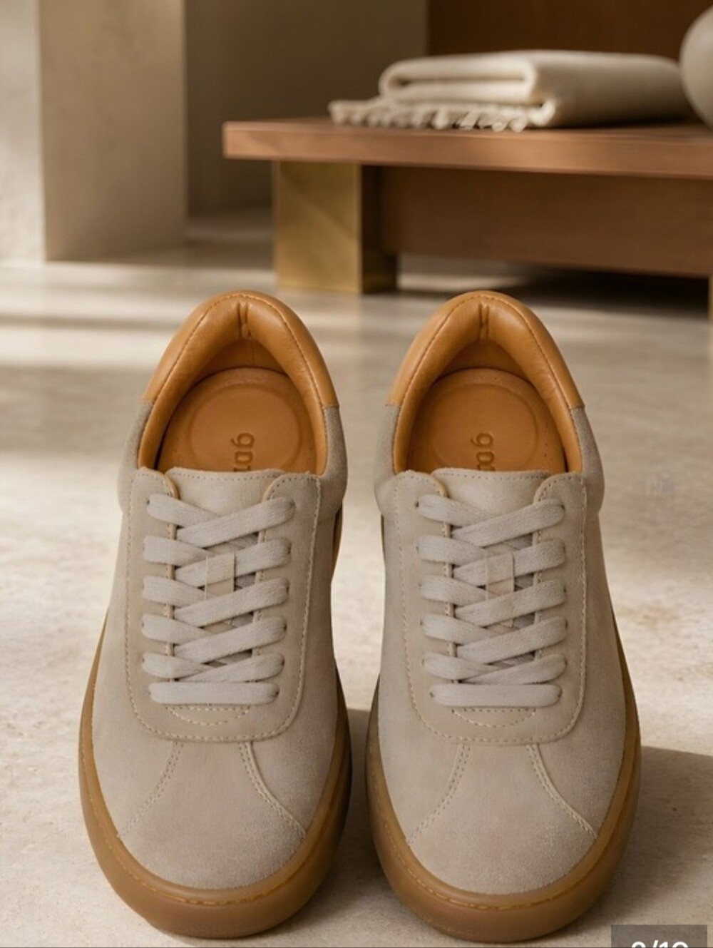 Gentle Souls | Nyle Leather Sneaker in Champagne, Size: 8 by Kenneth Cole
